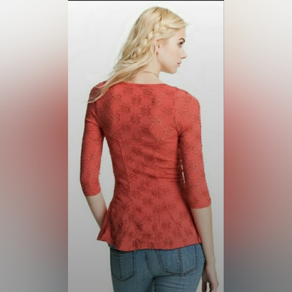 NWT FREE PEOPLE Daisy Pointelle Peplum Top - Picture 6 of 15